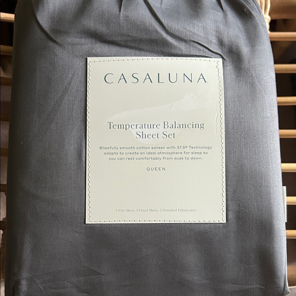 Casaluna Queen Dark Gray Temperature Balancing Sheet Set